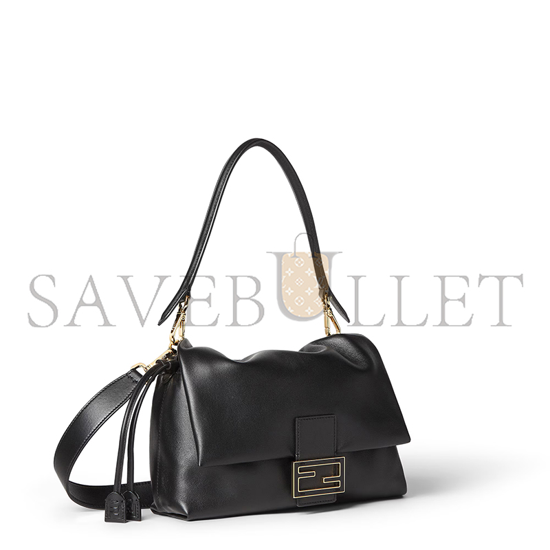 F**di mamma baguette medium black nappa leather bag 8br833aq0df0kur (26.5*18*8.5cm)